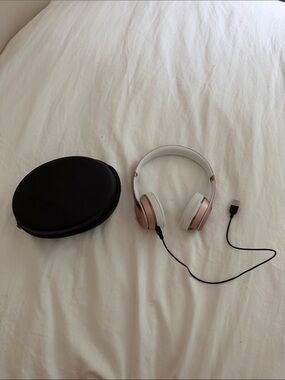Beats by Dre On-Ear Headphones in Rose Gold and White